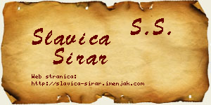 Slavica Sirar vizit kartica